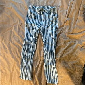 American Eagle Striped Straight ankle Leg Cotton pants